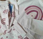 ست بلوز اسلش توکرکی دخترانه طرح رنگین کمان - Image 2