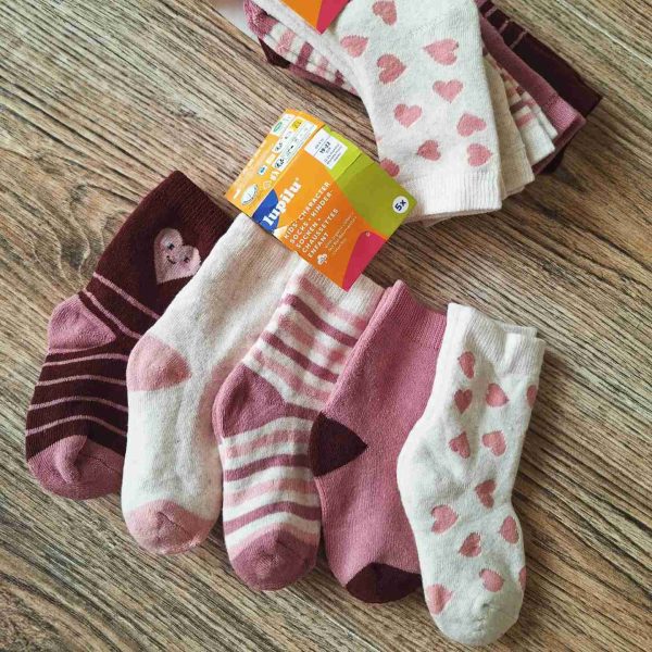 پک پنج جفتی جوراب نخی توحوله ای دخترانه