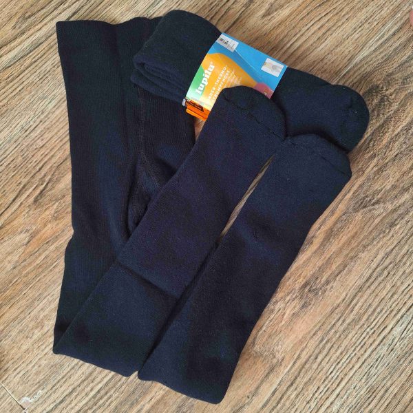 جوراب شلواری نخی توحوله ای سورمه ای تیره